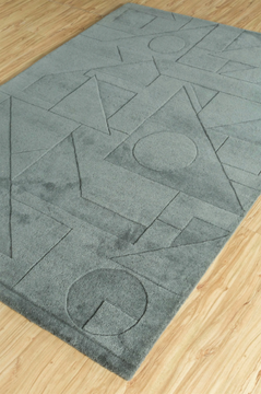 TRAVERSE TRA-1595 Thyme/Thyme - Rectangular handmade rug with geometric shapes by Jaipur Rugs - view 3